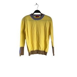 max & co cashmere block color crew neck sweater size Large